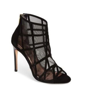TED BAKER XSTAL MESH PEEP TOE BOOTIES❄️